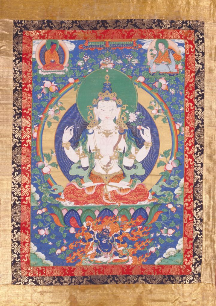 图片[1]-Tiger Skirt Avalokitesvara Thangka-China Archive